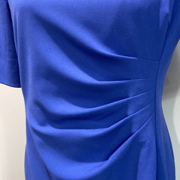 TAHARI Blue Ruched Dress 8 Medium - Picture 14 of 17